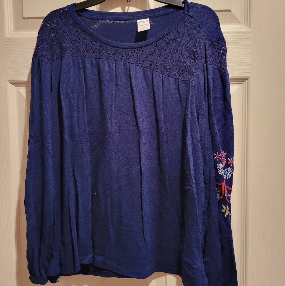 Blue long sleeve blouse